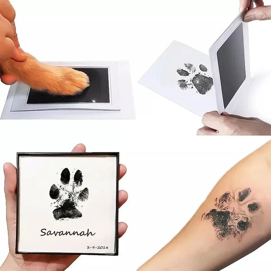 Cat Dog Paw Print Ink Kit Pad Safe Non-toxic Baby Footprints Newborn Shower Handprint Easy Diy Clean Touch Inkless Pet Souvenir (golden pet store)